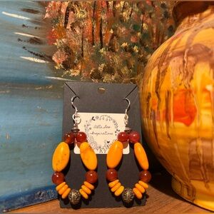 Beautiful Yellow Jasper, Carnelian & Sterling Earrings by Alta Lee Inspirations